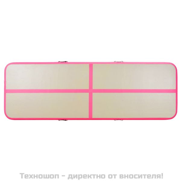 Надуваем дюшек за гимнастика с помпа, 600x100x10 см, PVC, розов