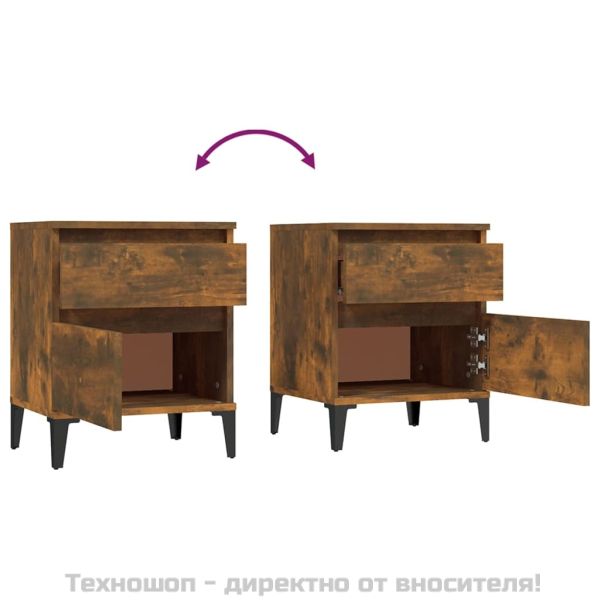 Нощно шкафче, опушен дъб, 40x35x50 см