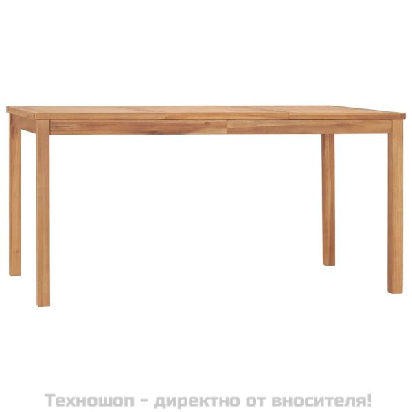 Градински комплект за хранене, 7 части, 160x80 см, масивно тиково дърво