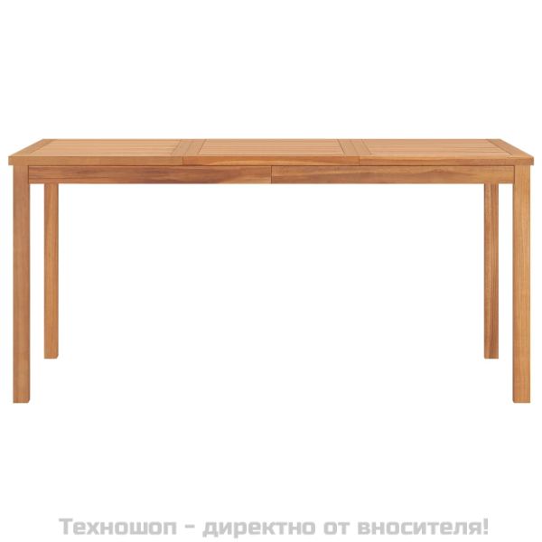 Градински комплект за хранене, 7 части, 160x80 см, масивно тиково дърво