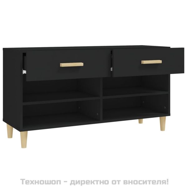 Шкаф за обувки, бял, 102x35x55 см, инженерно дърво