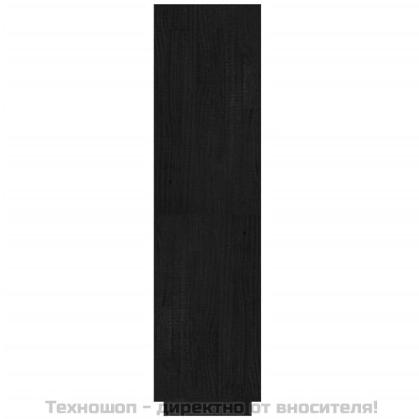 Библиотека/разделител за стая черна 40x35x135 см бор масив