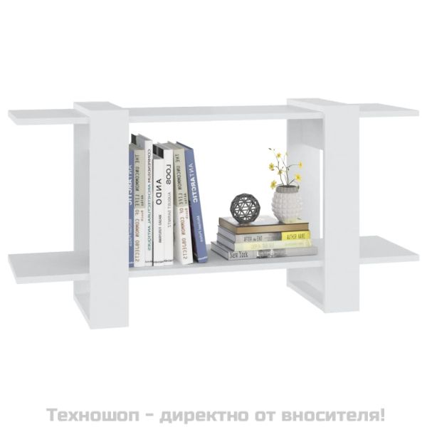 Библиотека, бяла, 100x30x51 см, инженерно дърво