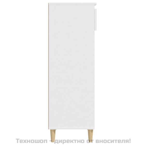 Шкаф за обувки, бял, 40x36x105 см, инженерно дърво