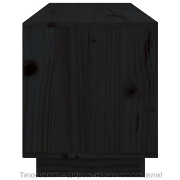 ТВ шкаф, черен, 105x34x40 см, бор масив