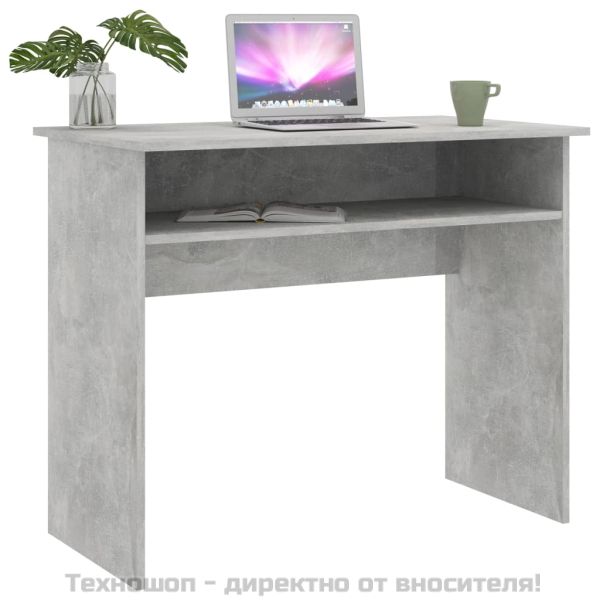 Бюро, бетонно сиво, 90x50x74 см, инженерно дърво