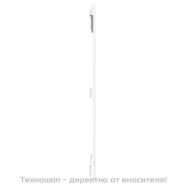Стенна табла за спалня бяла 82,5x3x110 см борово дърво масив