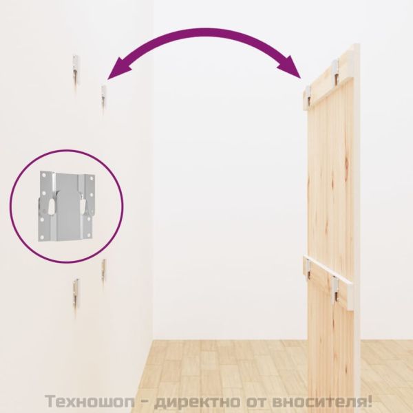 Стенна табла за спалня бяла 82,5x3x110 см борово дърво масив