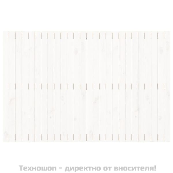 Стенна табла за спалня бяла 166x3x110 см борово дърво масив