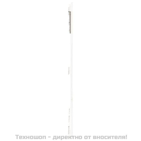 Стенна табла за спалня бяла 166x3x110 см борово дърво масив