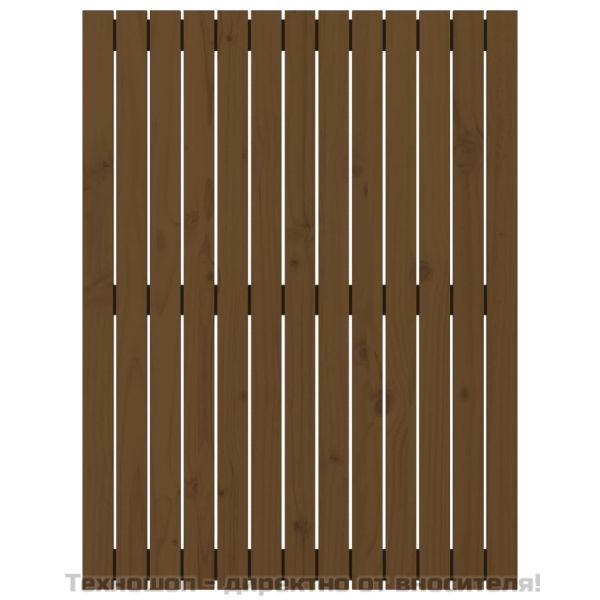 Стенна табла за спалня, меденокафява, 82,5x3x110 см, бор масив