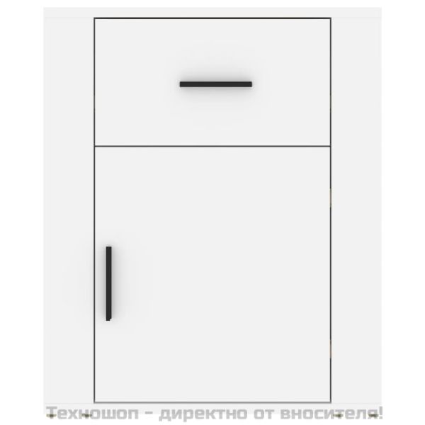 Нощно шкафче, бяло, 50x36x60 см, инженерно дърво