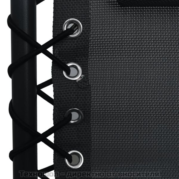 Сгъваем стол-шезлонг, черен, textilene