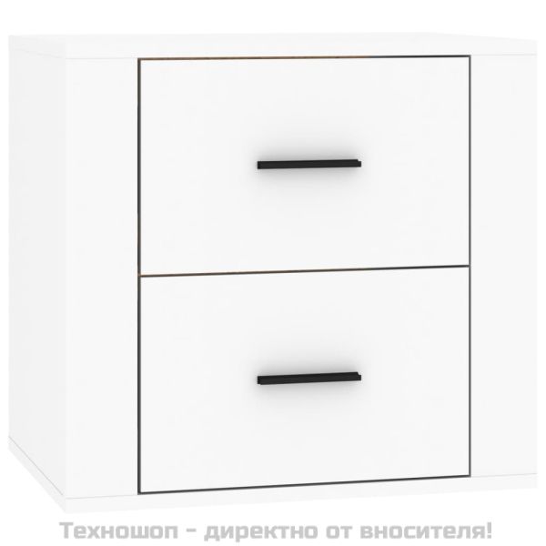 Нощно шкафче за стенен монтаж, бяло, 50x36x47 см