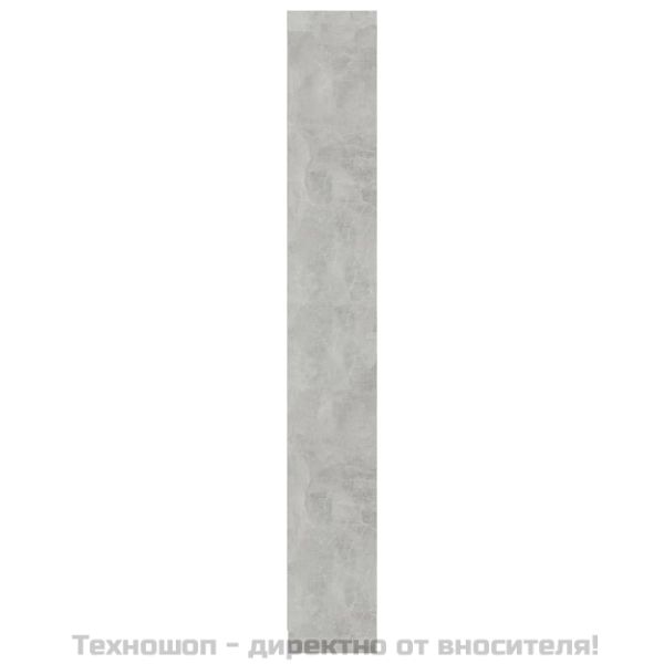 5-етажна библиотека, бетонно сив, 40x24x175 см, инженерно дърво