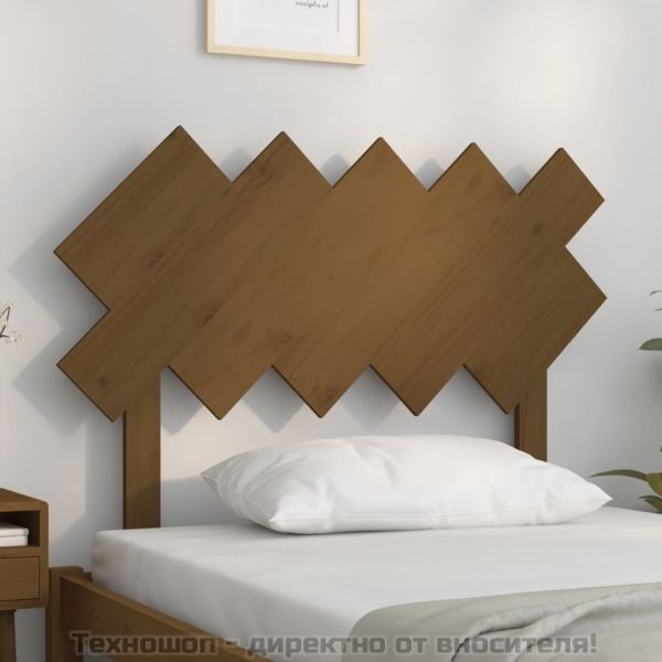 Горна табла за легло, меденокафява, 104x3x80,5 см, бор масив