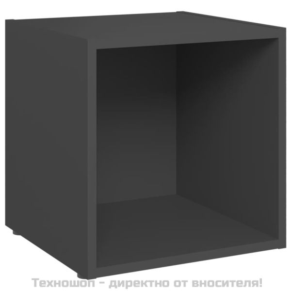 ТВ шкаф, сив, 37x35x37 см, инженерно дърво