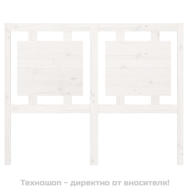Горна табла за легло, бяла, 125,5x4x100 см, бор масив