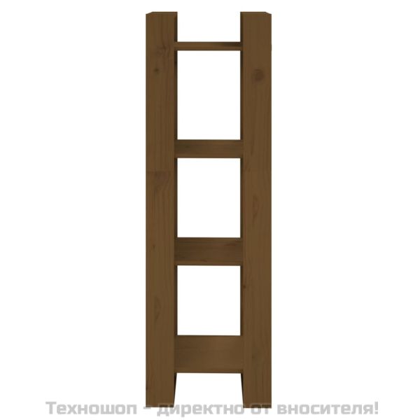 Библиотека/разделител за стая, меденокафява, 41x35x125 см, бор