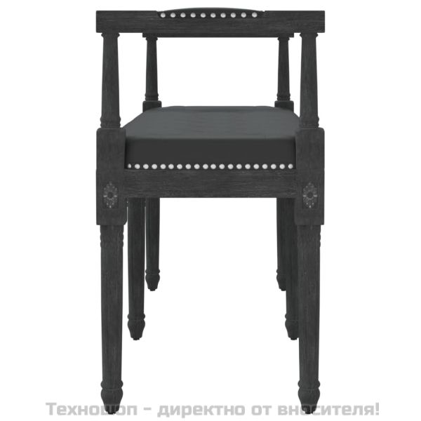 Пейка, черна, 110x40x70 см, кадифе