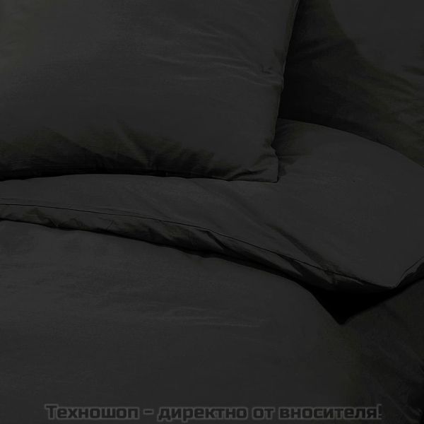 Комплект спално бельо, черно, 200x200 см, памук