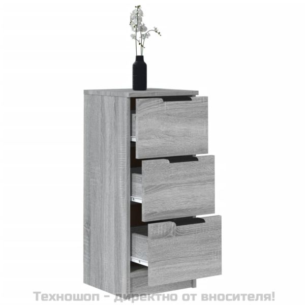 Сайдборди, 2 бр, сив сонома, 30x30x70 см, инженерно дърво