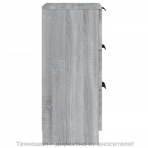 Сайдборди, 2 бр, сив сонома, 30x30x70 см, инженерно дърво