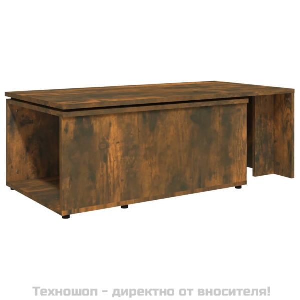 Кафе маса, опушен дъб, 150x50x35 см, инженерно дърво