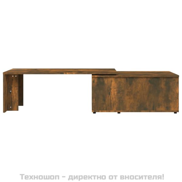 Кафе маса, опушен дъб, 150x50x35 см, инженерно дърво