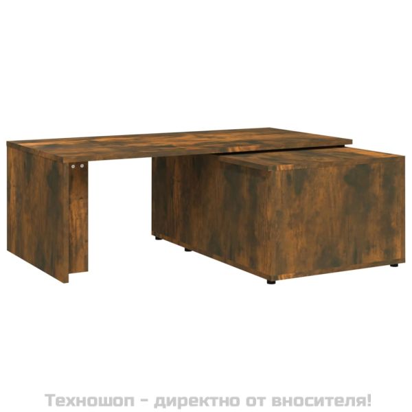 Кафе маса, опушен дъб, 150x50x35 см, инженерно дърво