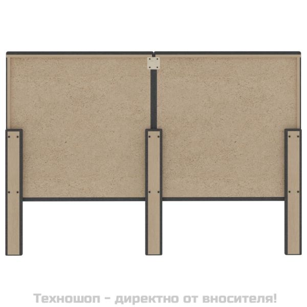 Тапицирана табла за спалня тъмносива текстил 140x200 см