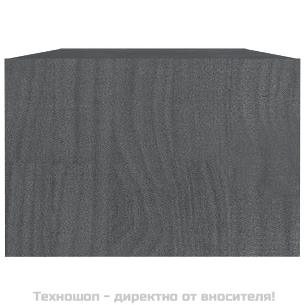 Маса за кафе, сива, 110x50x34 см, борово дърво масив