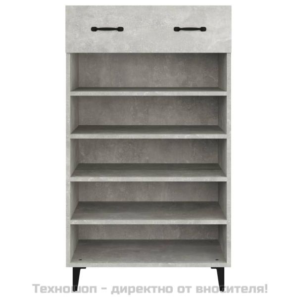 Шкаф за обувки, бетонно сив, 60x35x105 см, инженерно дърво