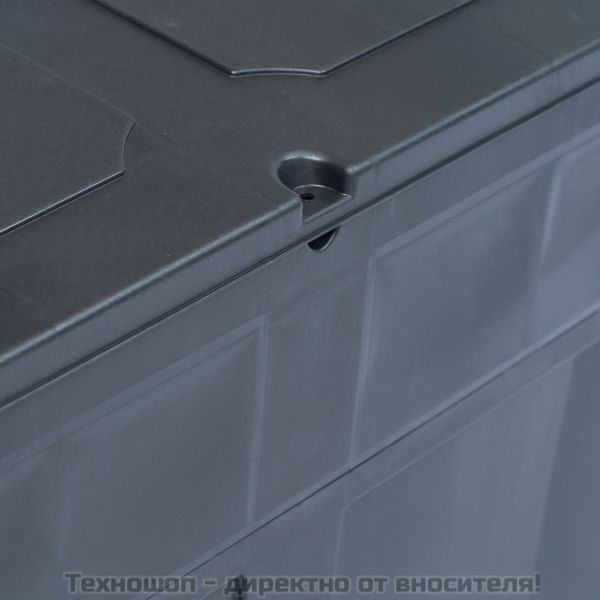 Градинска кутия за съхранение, 320 л, черна