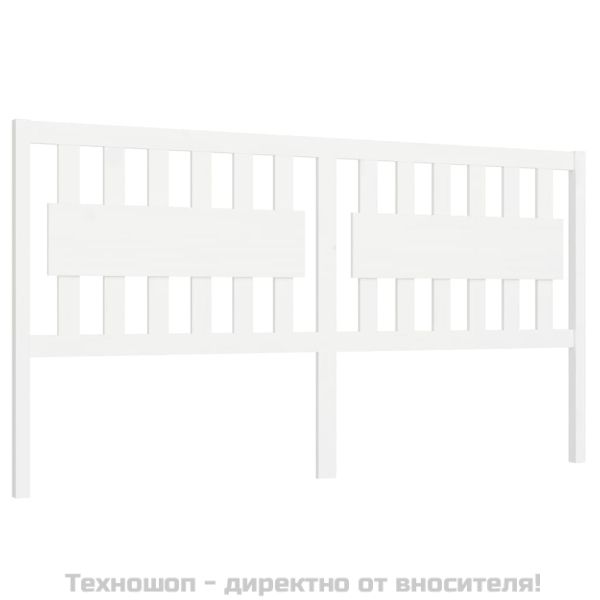 Горна табла за легло, бяла, 145,5x4x100 см, бор масив