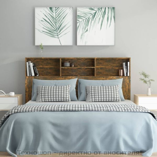 Табла за легло тип шкаф, опушен дъб, 160x19x103,5 см