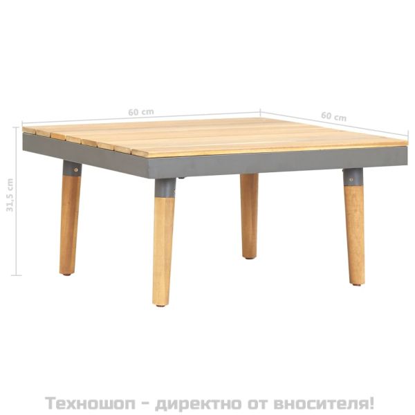 Градинска кафе маса, 60x60x31,5 см, акация масив