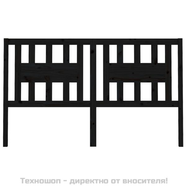 Табла за спалня, черна, 166x4x100 см, бор масив