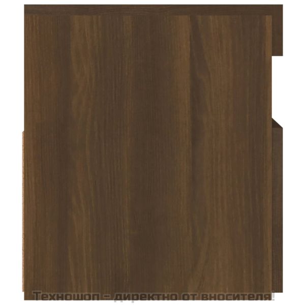 ТВ шкаф с LED осветление, кафяв дъб, 90x35x40 см