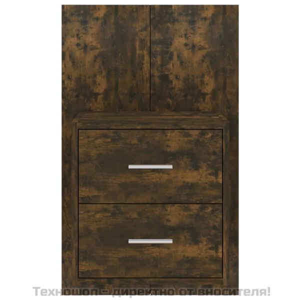 Нощни шкафчета за стенен монтаж, 2 бр, опушен дъб