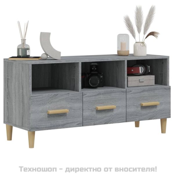 ТB шкаф, сив сонома, 102x36x50 см, инженерно дърво
