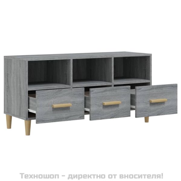 ТB шкаф, сив сонома, 102x36x50 см, инженерно дърво