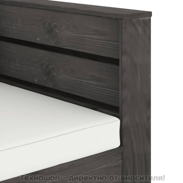 Градински лаундж комплект 2 части възглавници сива импрегнация