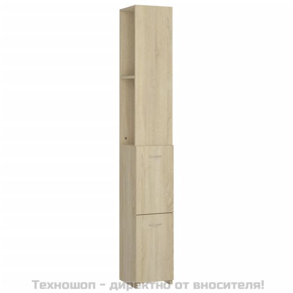 Шкаф за баня, сонома дъб, 25x26,5x170 см, инженерно дърво