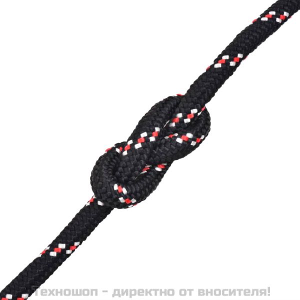 Морско въже, полипропилен, 14 мм, 50 м, черно