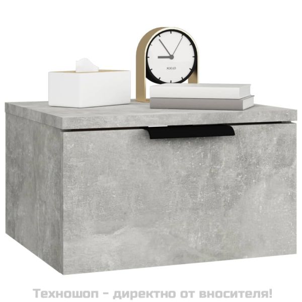 Нощно шкафче за стенен монтаж, бяло, 34x30x20 см