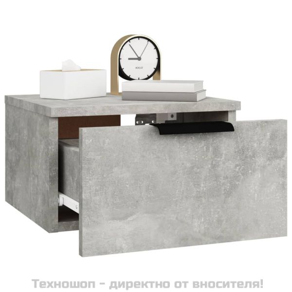 Нощно шкафче за стенен монтаж, бяло, 34x30x20 см