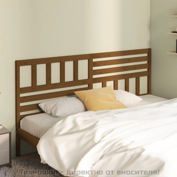 Горна табла за легло, меденокафява, 186x4x100 см, бор масив