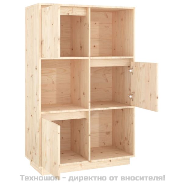 Висок шкаф, 74x35x117 см, борово дърво масив