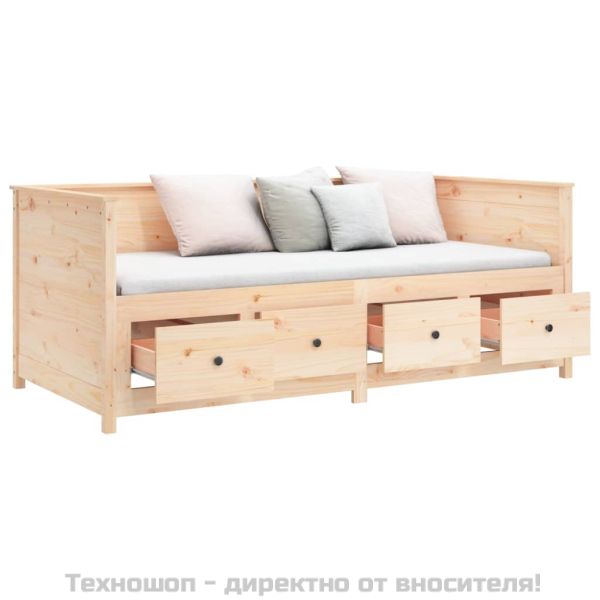 Дневно легло без матрак 75x190 cm масивна дървесина бор